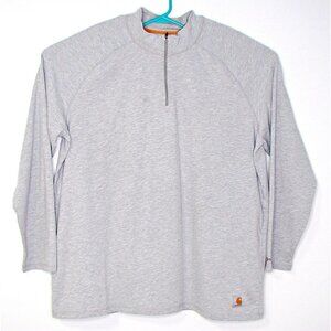 Mens Carhartt Force Relaxed Fit Midweight Long-Sleeve 1/4 Zip Mock Neck Shirt 2X